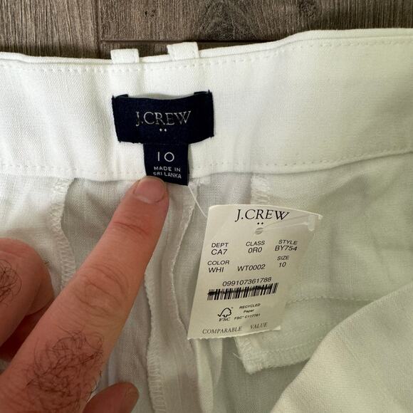 J Crew Linen Blend Wide Leg Pleated Trouser Workwear Pants US Women's 10 New - Picture 4 of 7